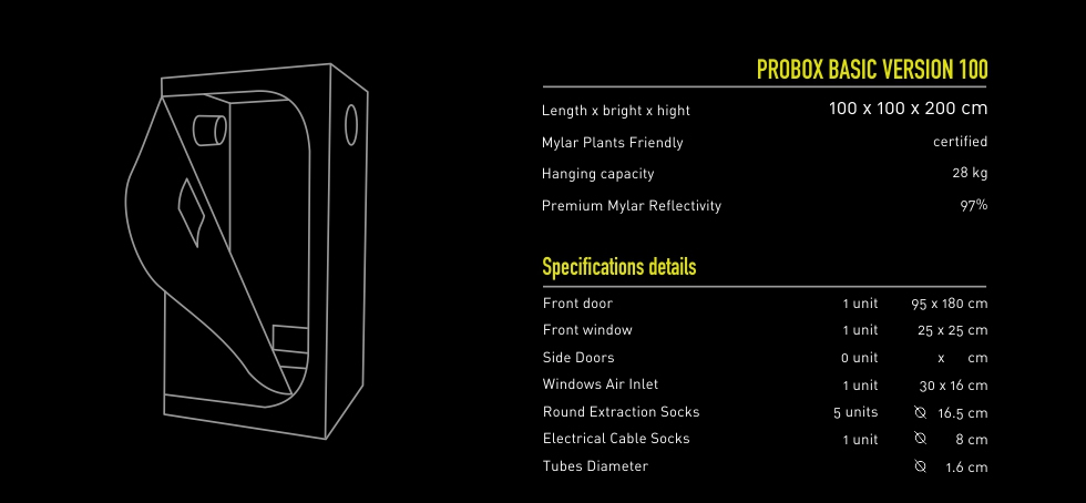 garden highpro probox 100 grow tent details